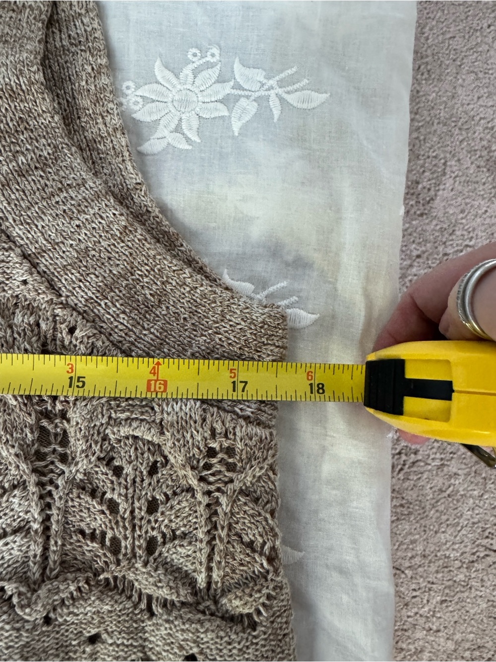 J. Jill Crochet Knit Tank Top in Khaki - Picture 5 of 8